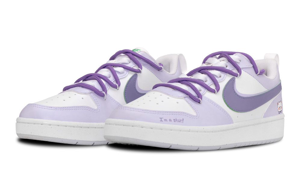 Nike Court Borough Anti Slip Wear Resistant Low Top Skateboard Shoes GS Purple купить в интернет-магазине Yoocart с быстрой доставкой по России.