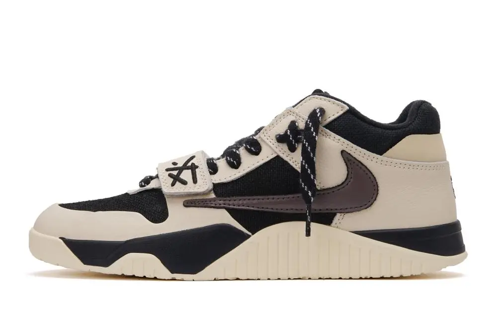 Travis Scott x Jordan Jumpman Jack TR Mid Top Vintage Basketball Shoes Unisex Ecru