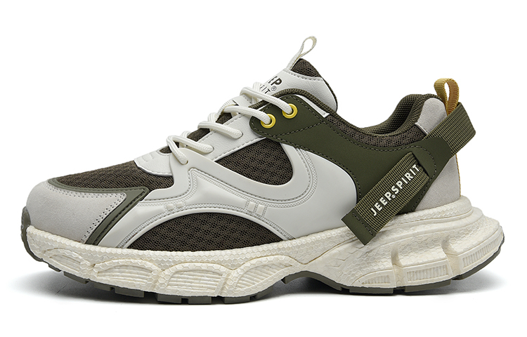 JEEP SPIRIT Low Top Foam Sole Running Shoes Men's Cat Eye Green
