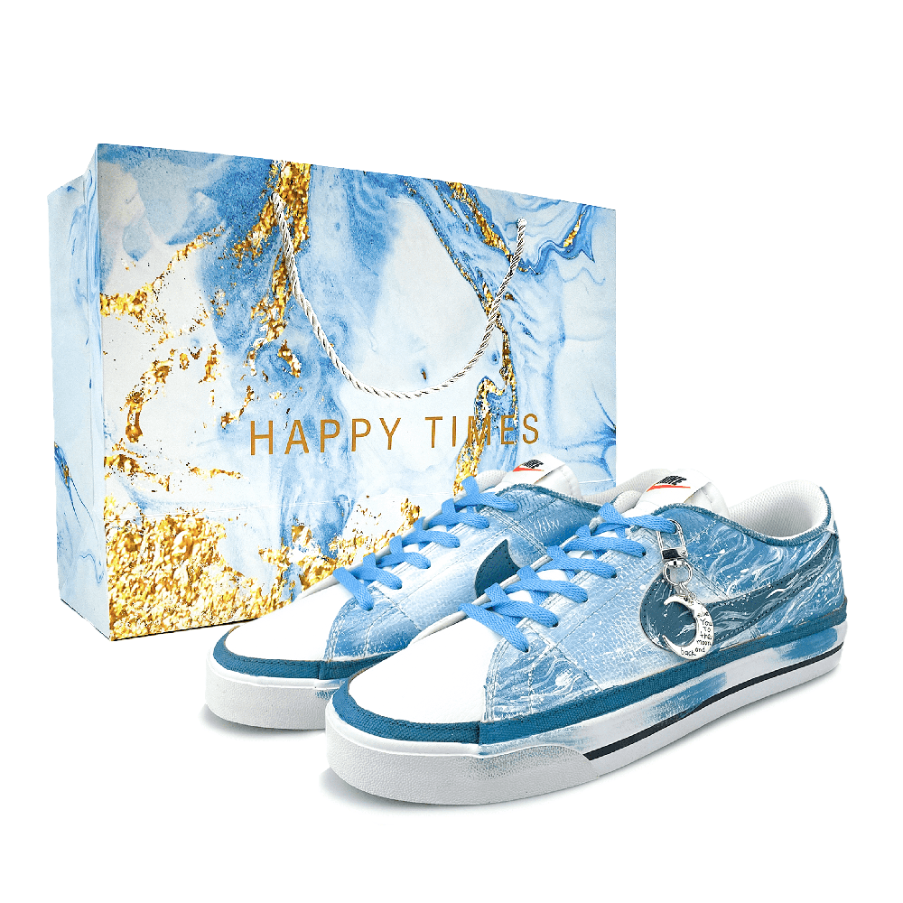 Nike Court Legacy Coverage Abrasion Resistant Low Top Skateboard Shoes Men's Sky Blue
