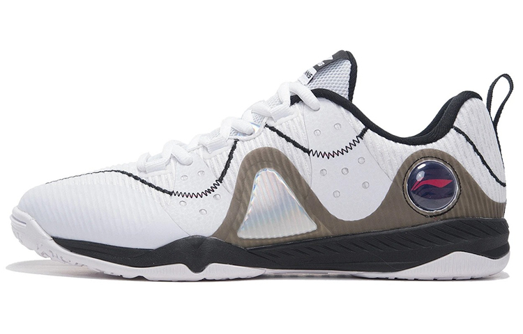 LiNing Overlay Cushioning Anti-Slip Wear-Resistant Breathability Low-Top Training Shoes Unisex Black White