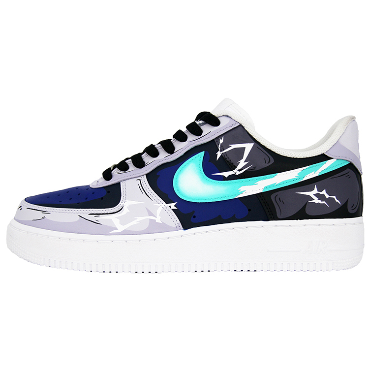 Nike Air Force 1 Fresh Look Burst Anti Slip Wear Resistant Low Top Skateboard Shoes Unisex Blue Purple