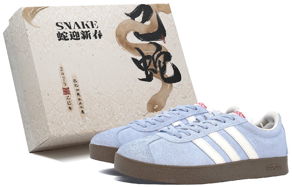 Adidas VL COURT 2.0 Anti Slip Wear Resistant Low Top Skateboard Shoes Unisex Blue