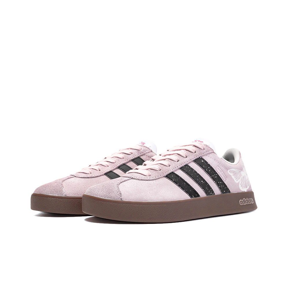 Adidas Neo VL Court Lifestyle Anti Slip Wear Resistant Low Top Skateboard Shoes Unisex Pink White Black