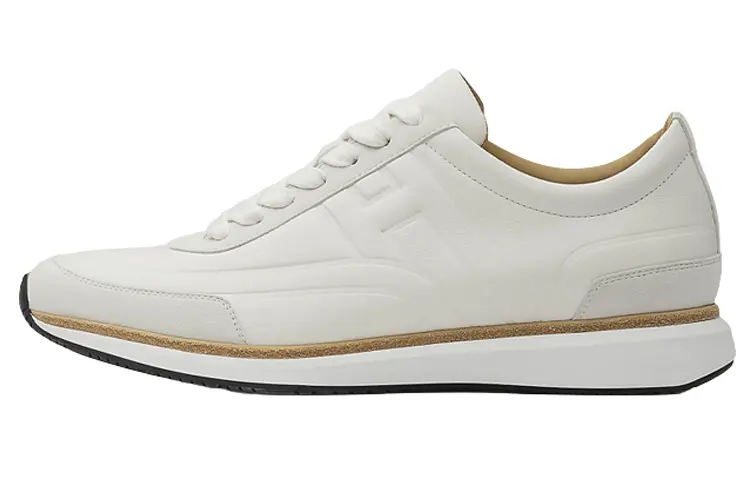 HERMES Easy Abrasion Resistant Low Top Casual Shoes Men's White