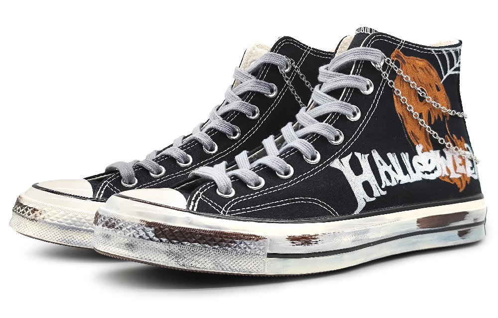 Converse 1970s Anti-Slip Wear-Resistant High-Top Canvas Shoes Unisex Orange Black