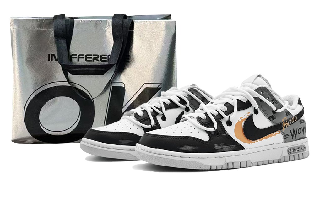 Nike Dunk 'Pure Platinum' Anti-Slip Wear-Resistant Low-Top Skateboard Shoes Men's Gray Orange