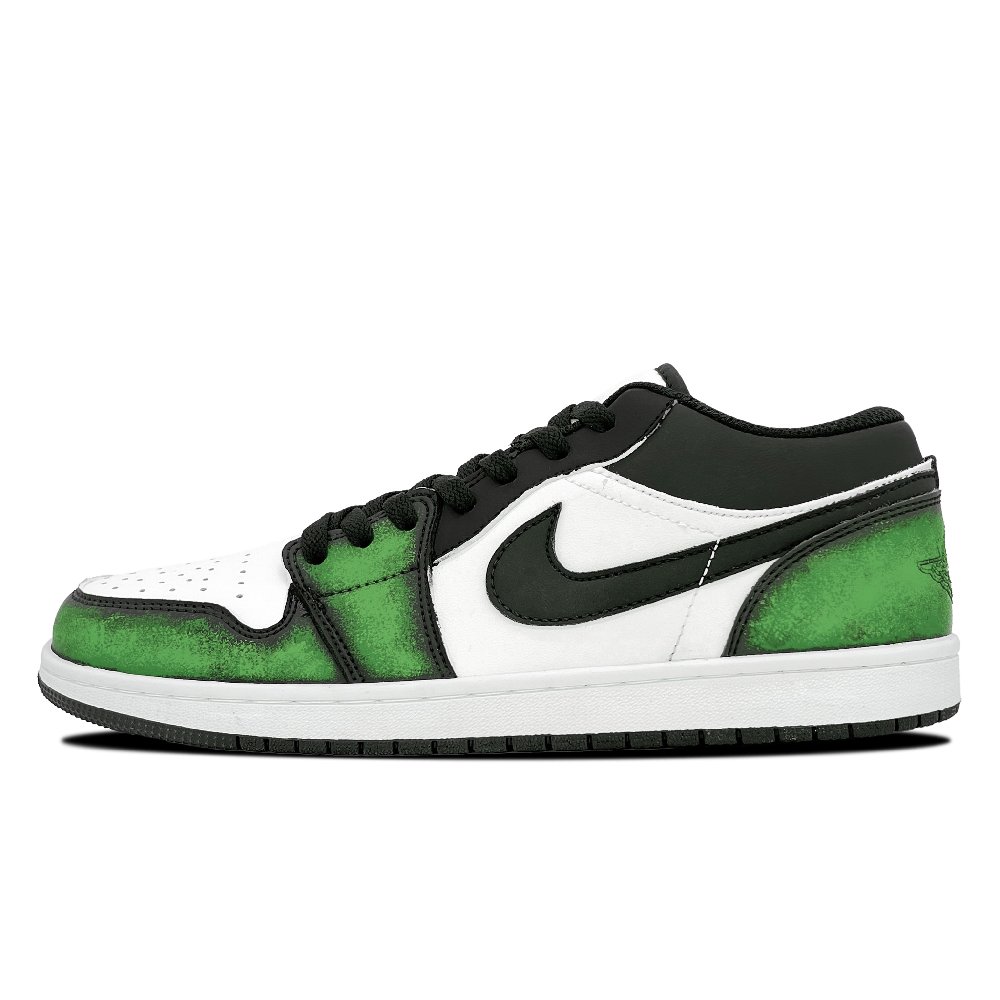 Jordan Air Jordan 1 Rusty Green Abrasion Resistant Low top Vintage Basketball Shoes Unisex White Black Green