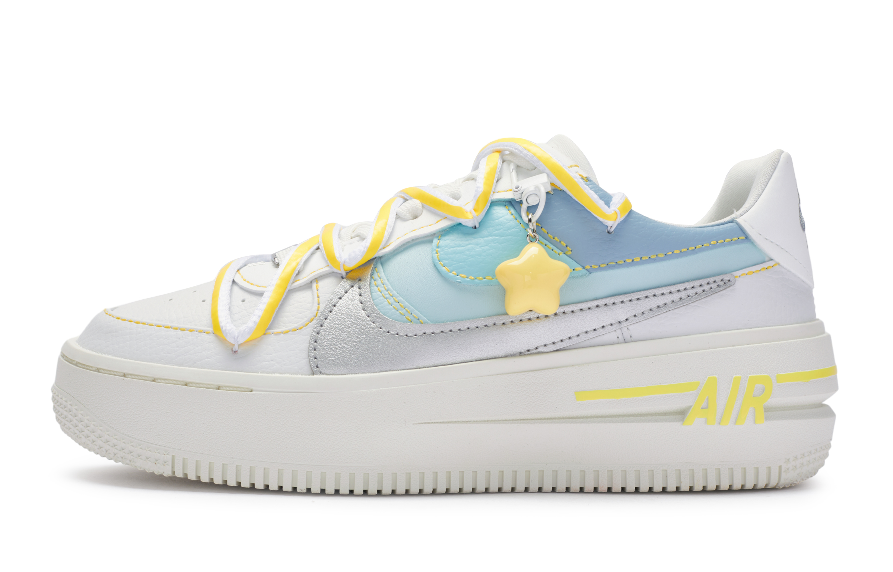 Nike Air Force 1 811 Manufactured Watching Shooting Stars With You Low-Top Skateboard Shoes Women's White Blue Yellow