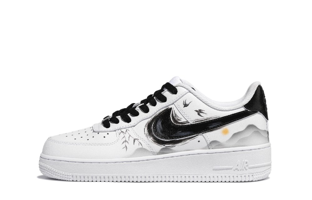 Nike Air Force 1 Low Top Skateboard Shoes Unisex Black White