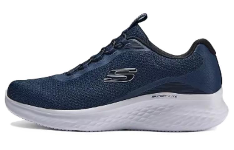 Skechers Shock Absorbers With Slip Resistant And Abrasion Resistant Properties Low Top Running Shoes Men's Blue