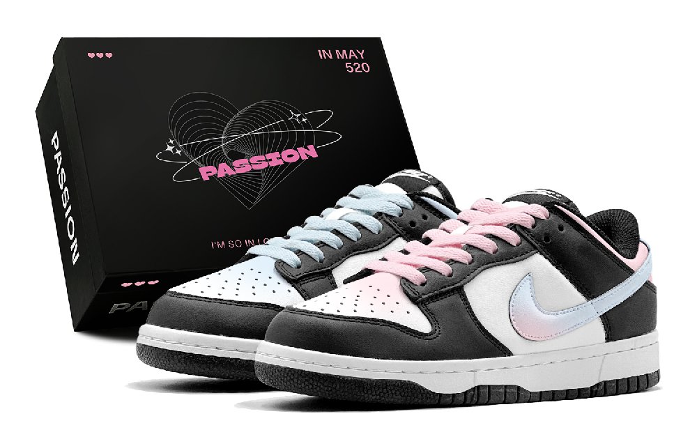 Nike Dunk Low Top Skateboard Shoes Men's Blue Pink