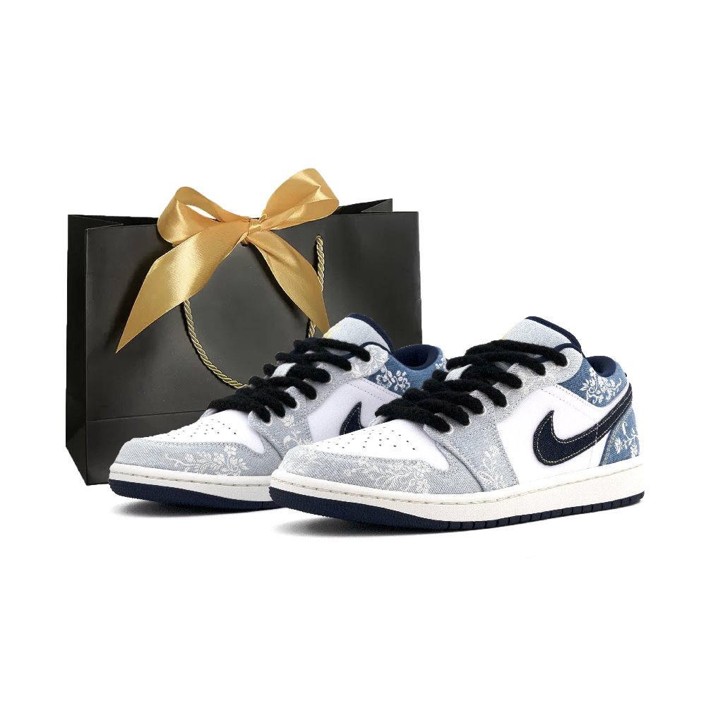 Jordan Air Jordan 1 Low top Vintage Basketball Shoes Men's White Blue