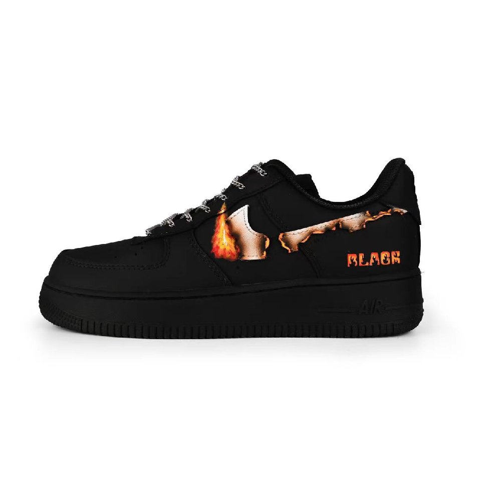 Nike Air Force 1 Slip-Resistant Low-Top Skateboard Shoes Unisex Black
