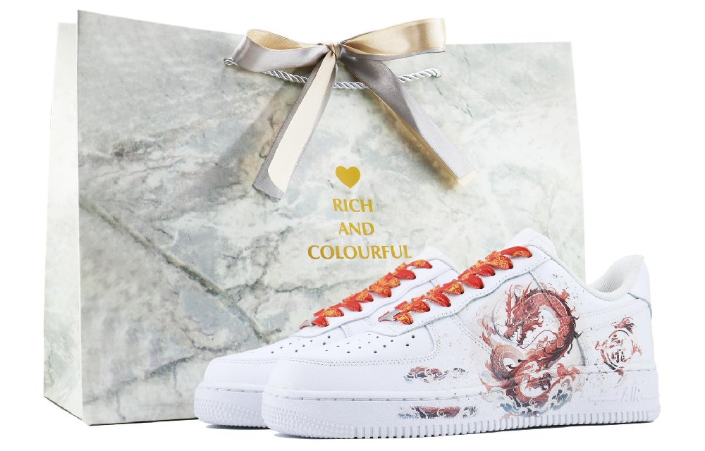Nike Air Force 1 SDS Sky Dragon Low-Top Skateboard Shoes Men's Red White
