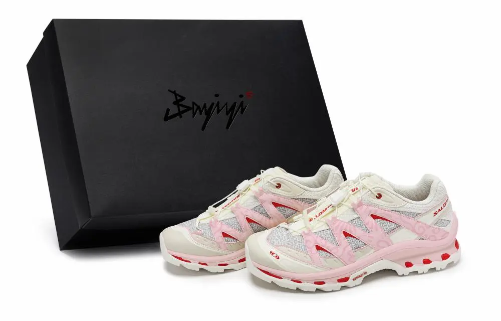 SALOMON Snake CNY Collection Abrasion Resistant Low top Running Shoes Unisex Beige Pink