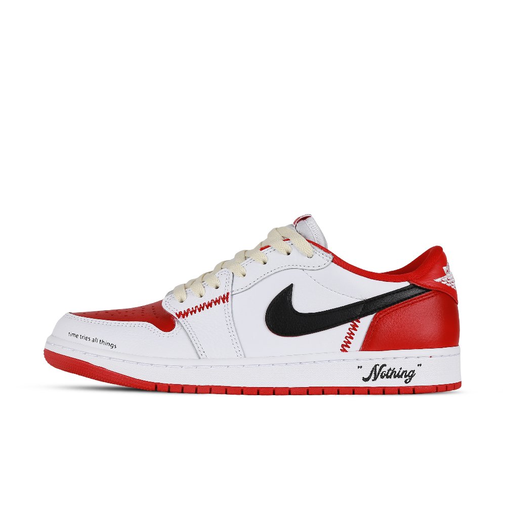 Jordan Air Jordan 1 Low 'Nothing' 4th Generation Low-Top Vintage Basketball Shoes Unisex Red White Black