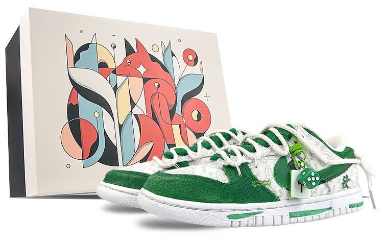 Nike Dunk Anti-Slip And Wear-Resistant Breathable Low-Top Skateboard Shoes Women's Emerald Green