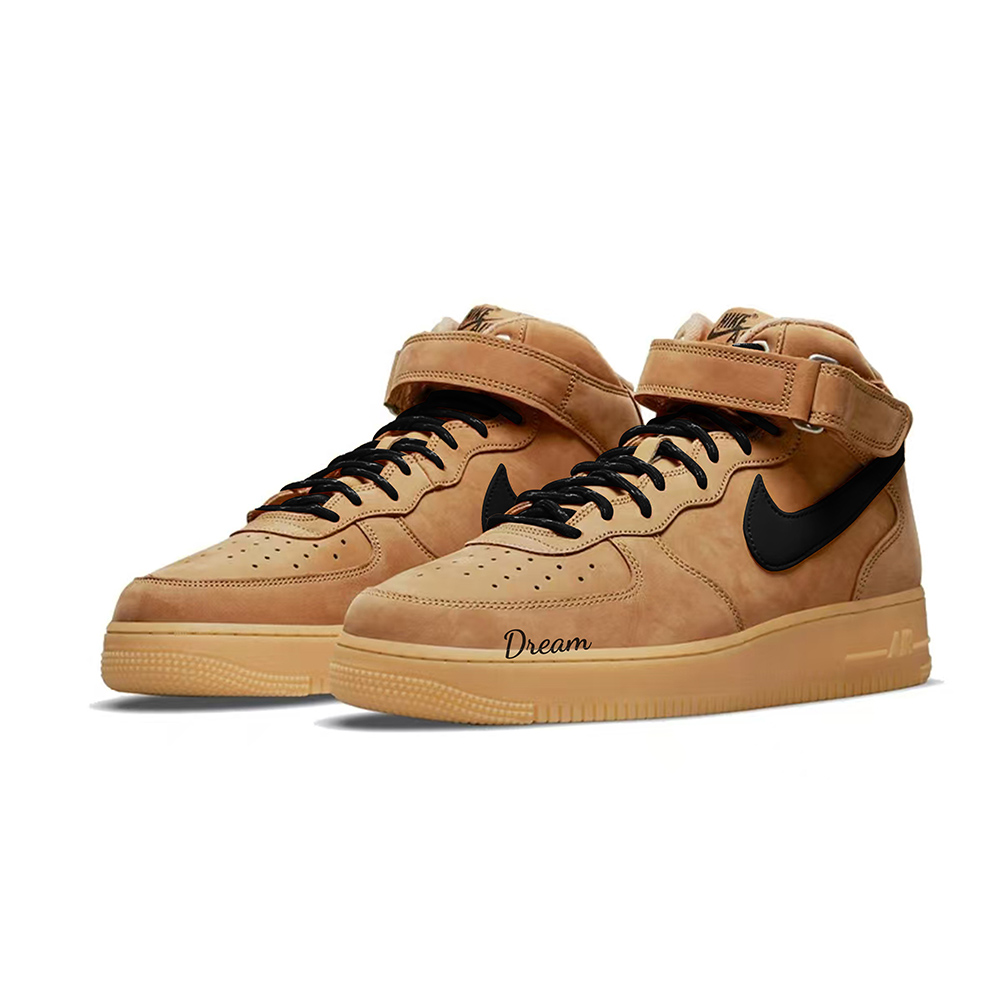 Nike Air Force 1 Slip Resistant Cushioning Mid Top Skateboard Shoes Unisex Brown Black купить в интернет-магазине Yoocart с быстрой доставкой по России.