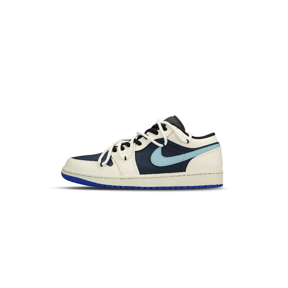 Jordan Air Jordan 1 Low Top Vintage Basketball Shoes Men's Beige Blue