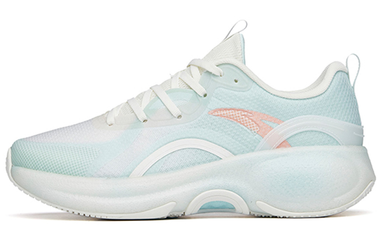 Anta Cushioned Anti-Slip Wear-Resistant Breathable Lightweight Low-Top Running Shoes Women's White Blue