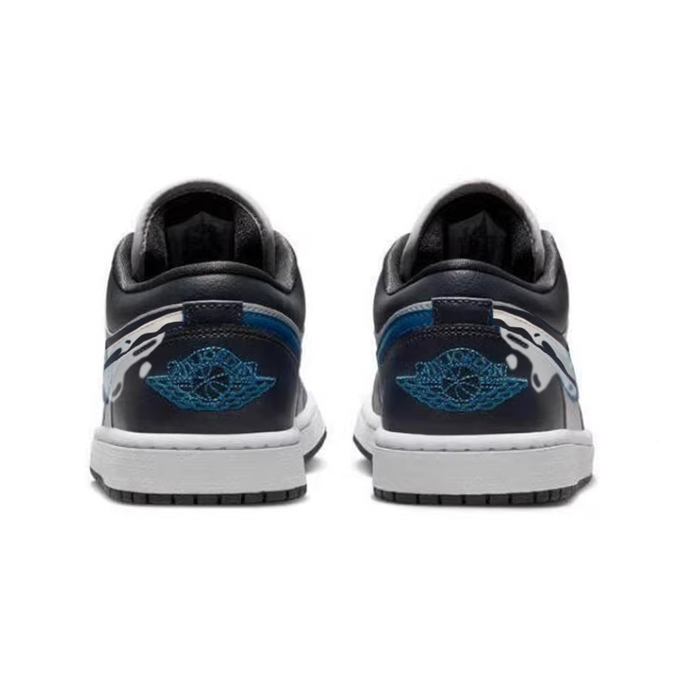 Jordan Air Jordan 1 Cute Panda Double Hook Panda Wear-Resistant Low-Top Vintage Basketball Shoes Unisex Black White