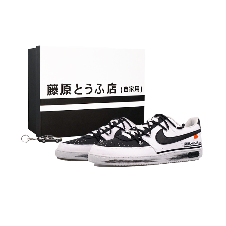 Nike Court Vision Low RISK Racing Theme Mio Akiyama Tofu Shop Slip-Resistant Low-Top Skateboard Shoes Men's Black White