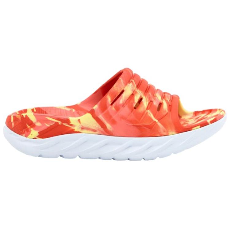 HOKA ONE ONE Ora Recovery Slide Swirl Yellow Pear Fiesta