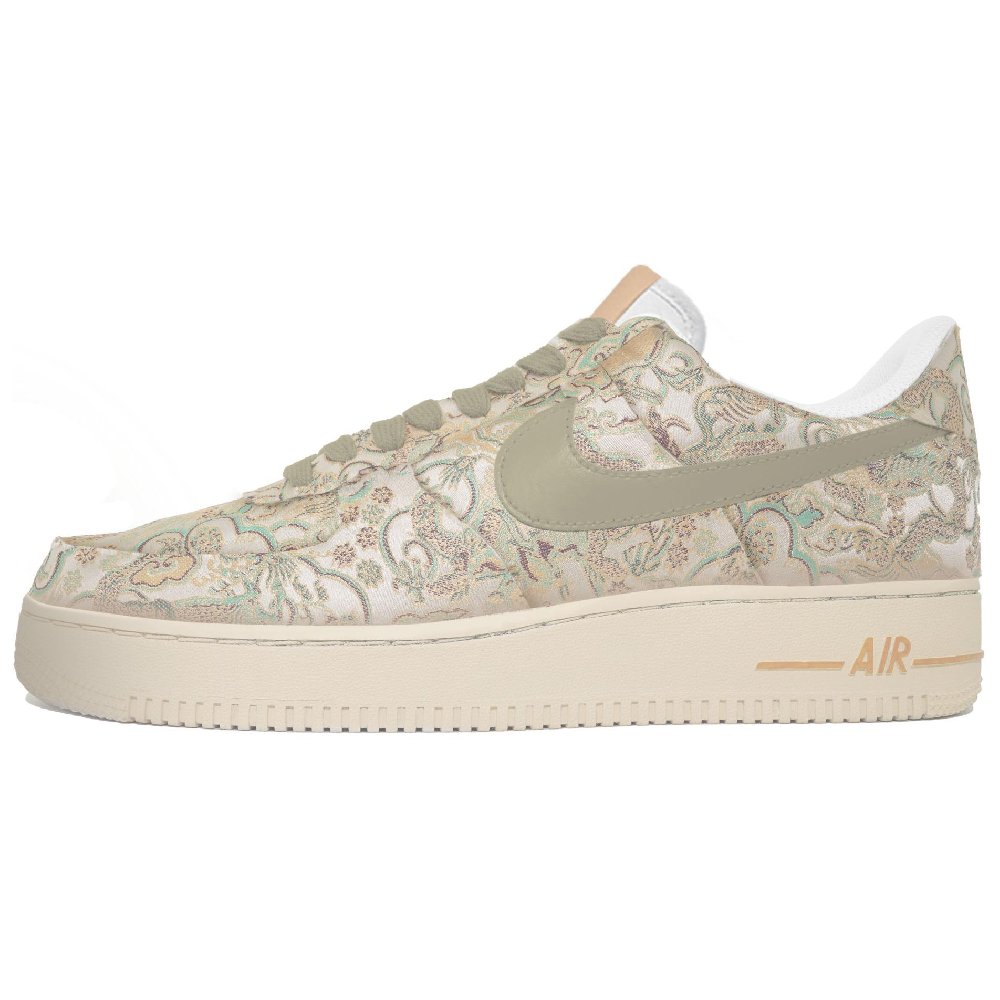 Nike Air Force 1 Anti Slip Wear Resistant Low Top Skateboard Shoes Unisex White Gold