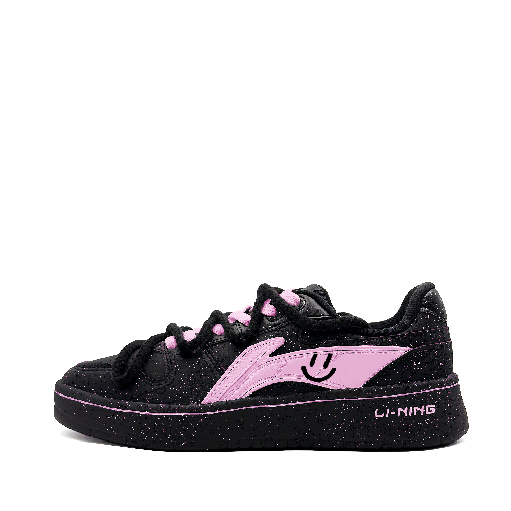 LiNing Acer Truncatum Abrasion Resistant Slip Resistant Low Top Skateboard Shoes Men's Black Pink