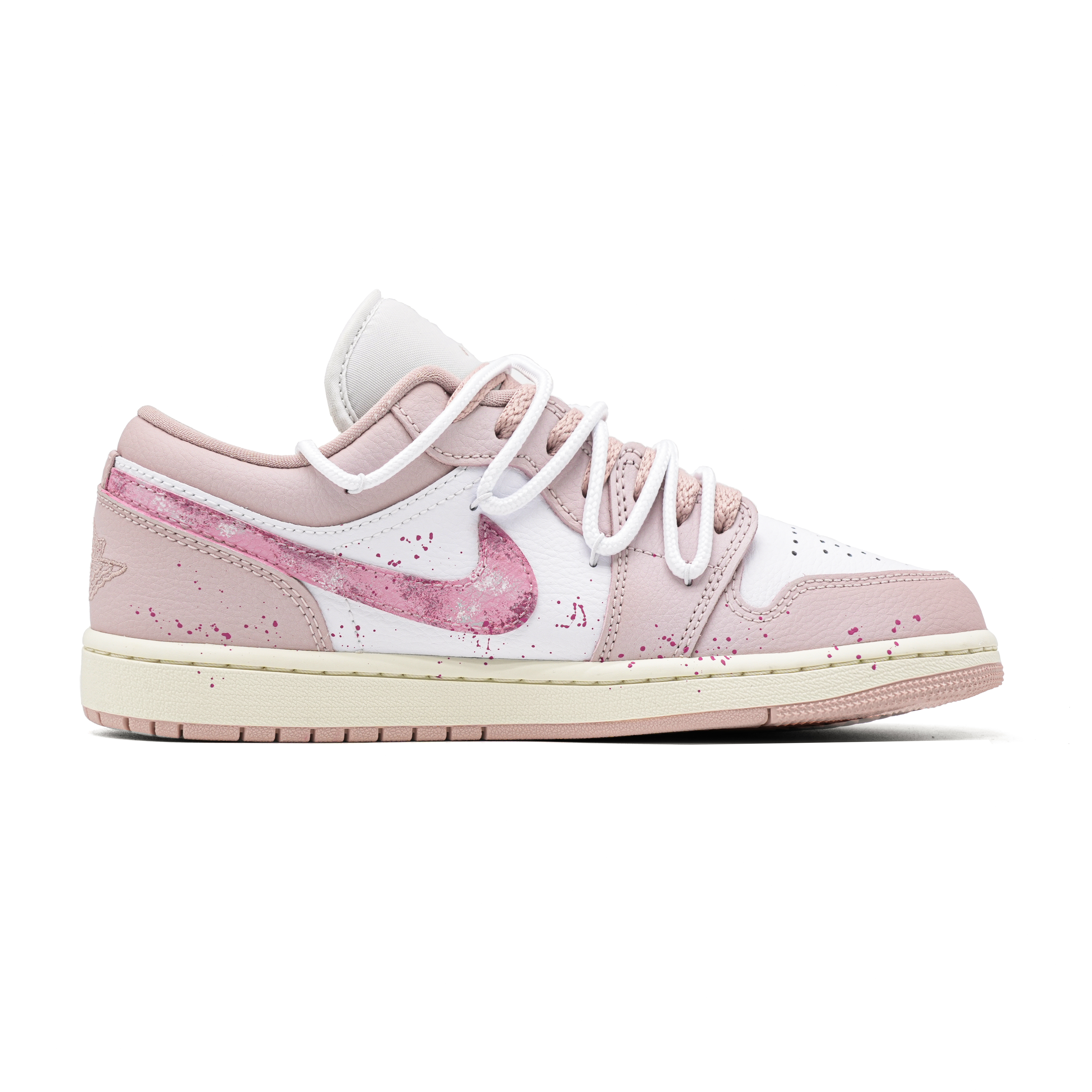 Jordan Air Jordan 1 Coolberry Abrasion Resistant Low top Vintage Basketball Shoes Men's White Pink