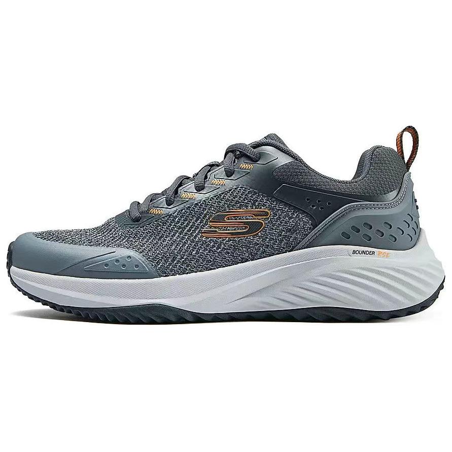 Skechers Bounder Anti-Slip Wear-Resistant Low-Top Casual Shoes Men's Gray Orange