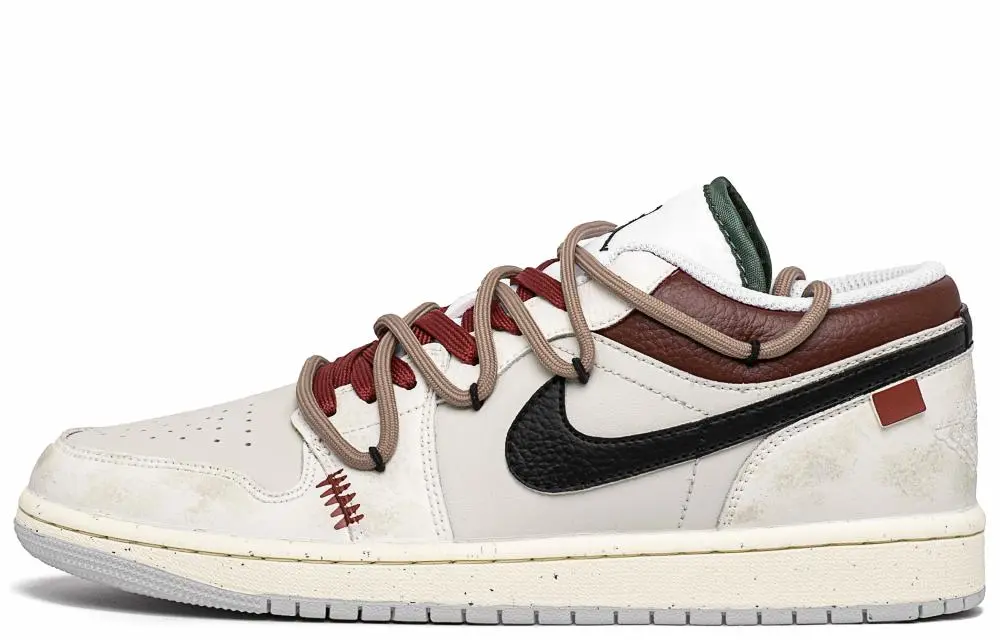 Jordan Air Jordan 1 Morocco Shock Absorbers Low Top Vintage Basketball Shoes Men's Red Gray