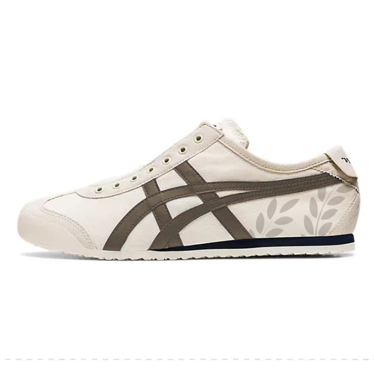 Onitsuka Tiger Mexico 66 Slip On Deluxe Lightweight Low Top Casual Shoes Unisex Beige Yellow