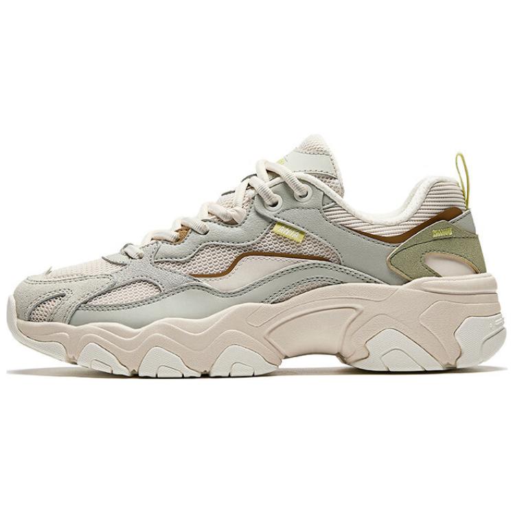 Anta Anti-Slip And Wear-Resistant Breathable Low-Top Casual Shoes Women's Beige Gray Green