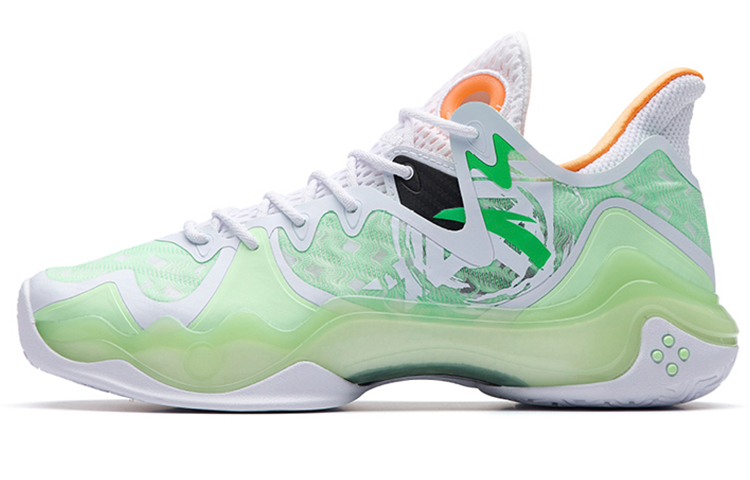 Anta Shock Wave 4 Low Top Performance Basketball Shoes Men's White Green