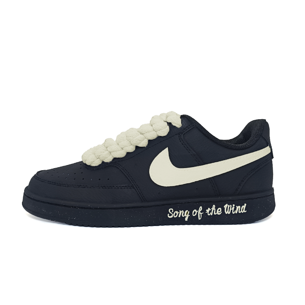 Nike Court Vision Low Slip-Resistant Cushioning Low-Top Skateboard Shoes Unisex Ecru