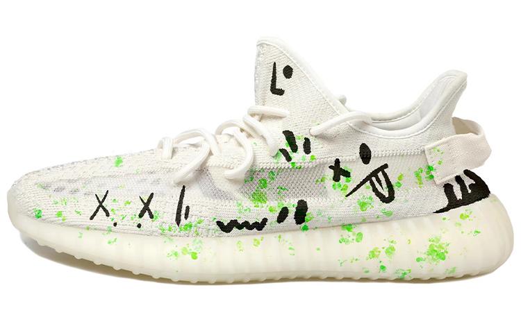Adidas Originals Yeezy Boost 350 V2 OKHR Cushioning Slip Resistant Low Top Sports Casual Shoes Unisex White Green Black