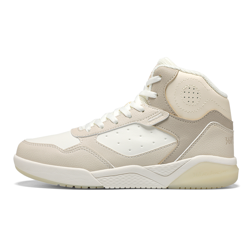 361° Cushioning, Wear Resistant High Top Skateboard Shoes Women's Ecru