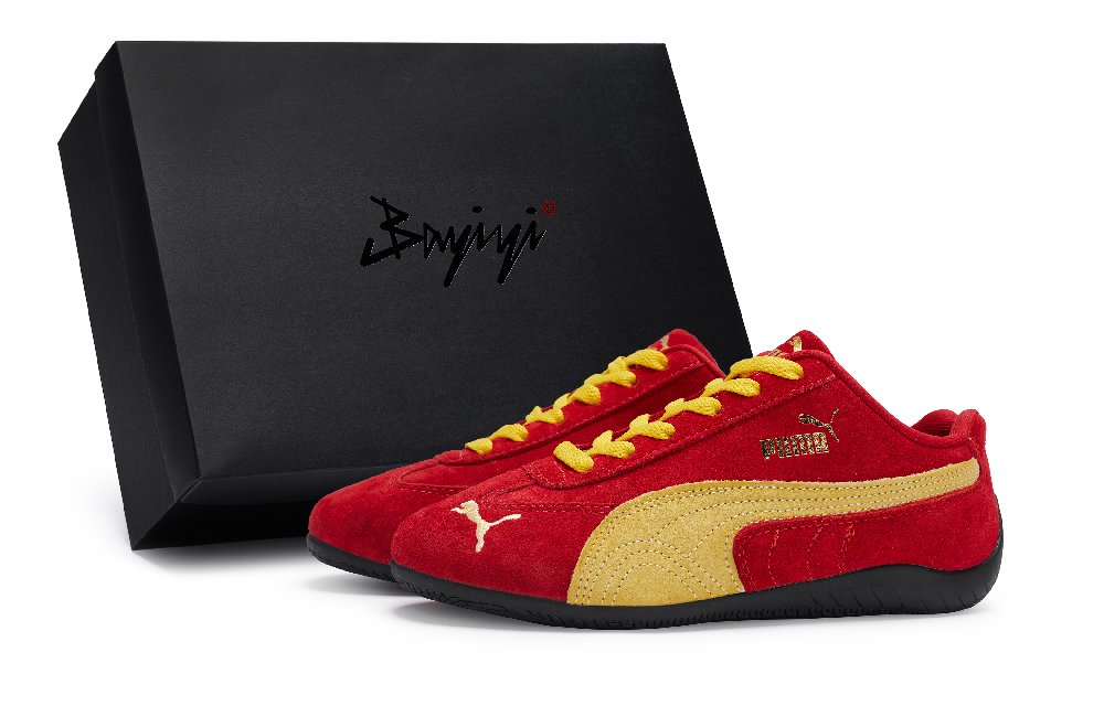 PUMA Speedcat Anti Slip Wear Resistant Low Top Training Shoes Unisex Red Gold