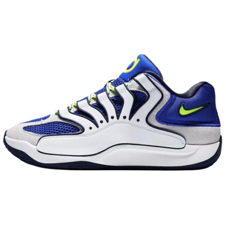 Nike KD 18 Anti Slip Wear Resistant Low Top Basketball Shoes Men's White Blue