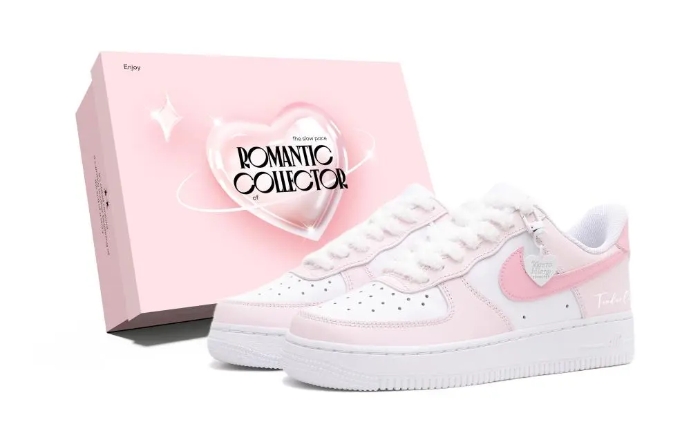 Nike Air Force 1 Slip Resistant Abrasion Resistant Low top Skateboard Shoes Women's Pink