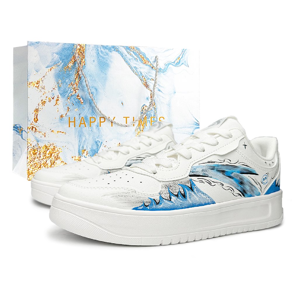 Anta Relaxed Slip Resistant Cushioning Height Increasing Low Top Skateboard Shoes Unisex Sky Blue