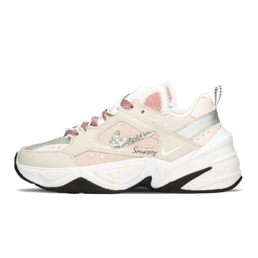 Nike M2K Anti Slip Wear Resistant Low Top Chunky Sneakers Women's Pink White