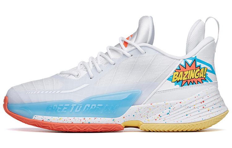 Anta Light Horseman 3 Cushioned Slip-Resistant Mid-Top Basketball Shoes Men's White Blue