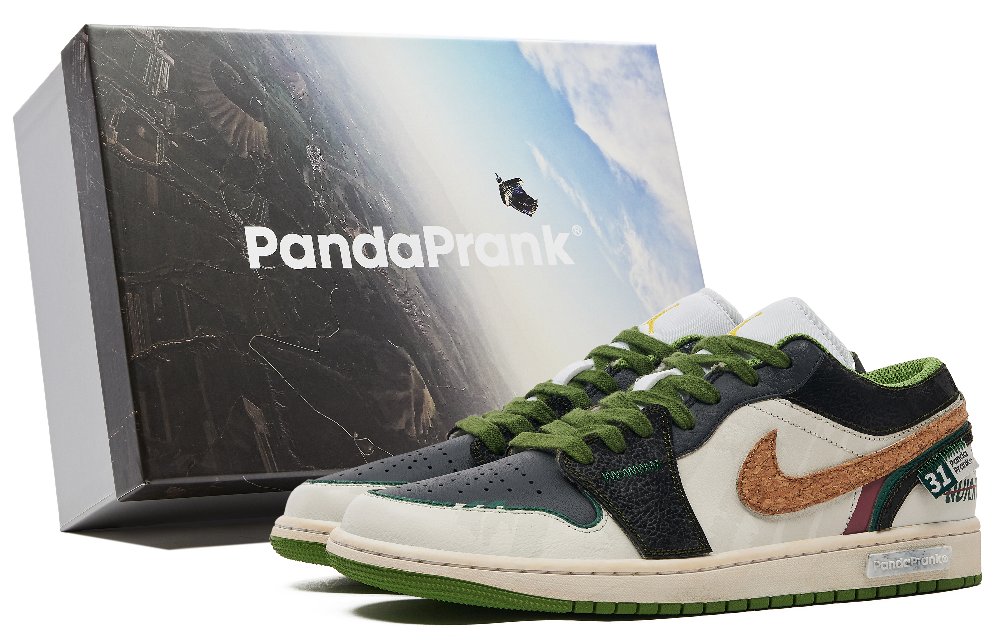 Jordan Air Jordan 1 Skateboard Shoes Men Low Top White/Black/Green