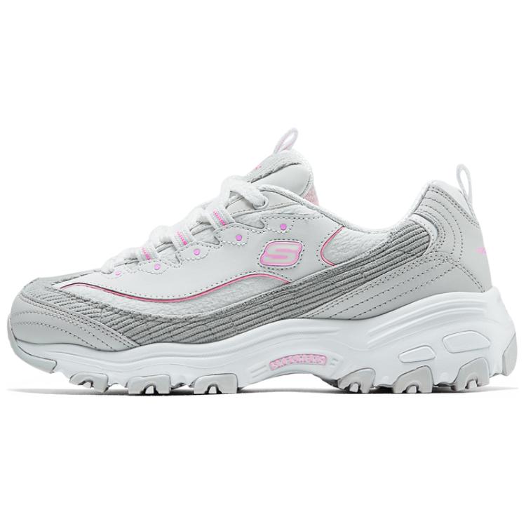 Skechers DLITES Breathable Support Low-Top Casual Running Shoes Women's Gray Pink