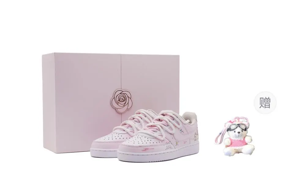 Nike Court Vision Low Abrasion Resistant Low top Skateboard Shoes Unisex Pink