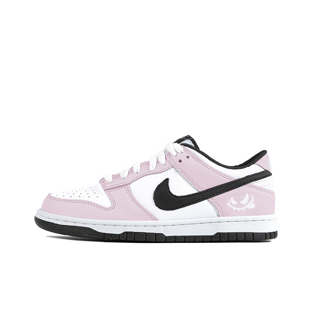 Nike Dunk Maihe, Amber Cushioning, Wear Resistant Low Top Skateboard Shoes GS Pink White