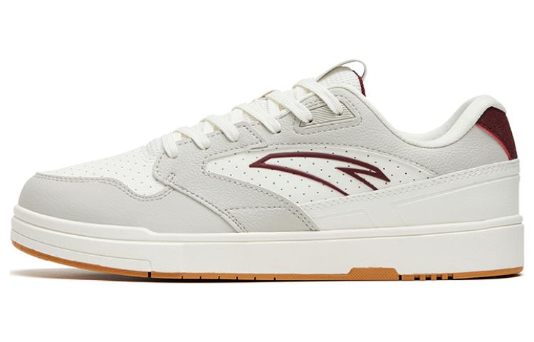 Anta Anti Slip Wear Resistant Low Top Skateboard Shoes Men's White Gray Red